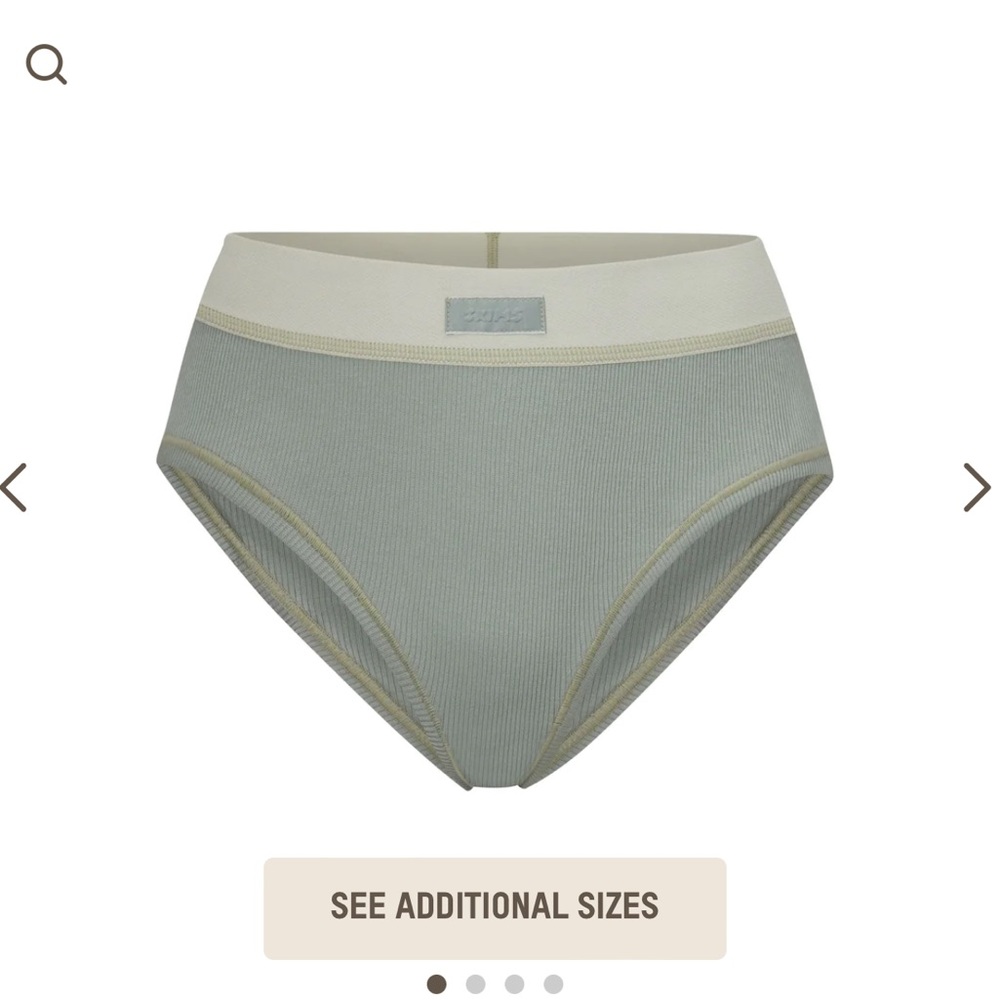 NWT Skims Cotton Ribbed Briefs in Mineral size S